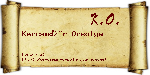 Kercsmár Orsolya névjegykártya